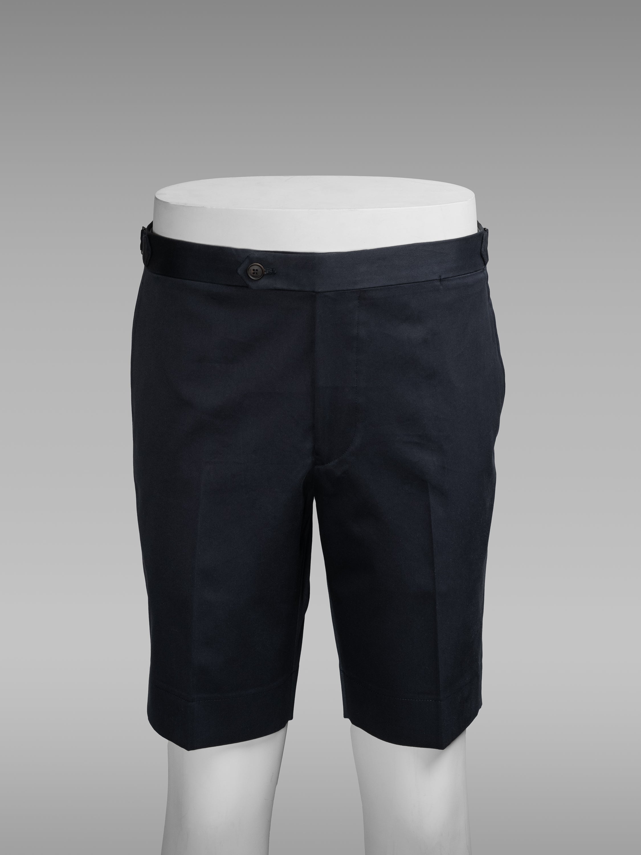 Dark blue pair of regular fit cotton bermuda
